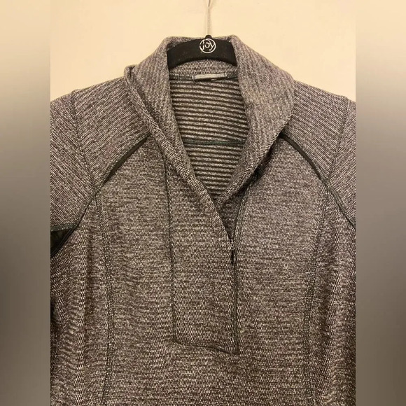 Lululemon Think Fast Pullover Heathered Herringbone Black Size 6 - Picture 4 of 9